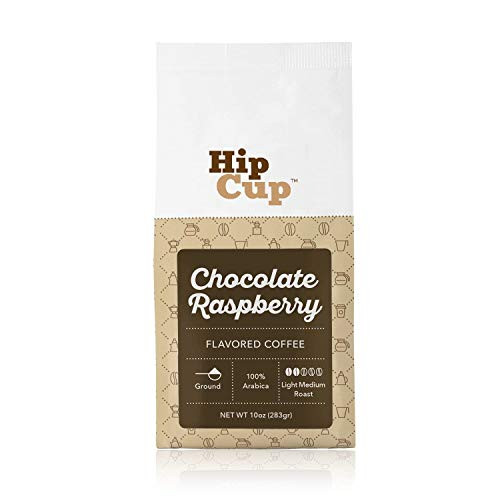 HipCup Chocolate Raspberry Flavored Coffee, Ground, 10 oz