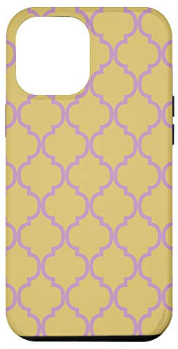 iPhone 12 Pro Max Arabesque Pattern Yellow  and  Lavender Pink AEW275 Case