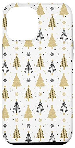 iPhone 12 Pro Max Pine Tree Snowflakes Star Christmas Design White Phone Cover Case