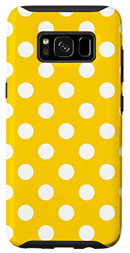 Galaxy S8 Polka Dot Phone Case White and Yellow Pastel Retro Color Case