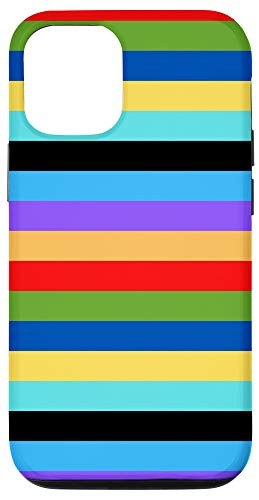 iPhone 12/12 Pro Stripes Design Pattern Striped Colors Red Green Blue Yellow Case