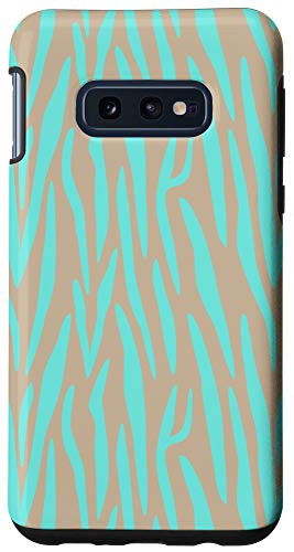 Galaxy S10e Zebra Print Animal Beige  and  Teal Mint AEW356 Case