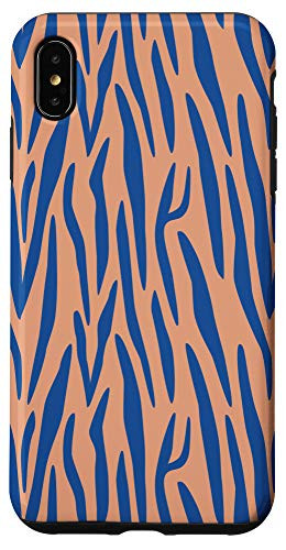 iPhone XS Max Zebra Print Animal Blue  and  Light Beige Coral AEW368 Case
