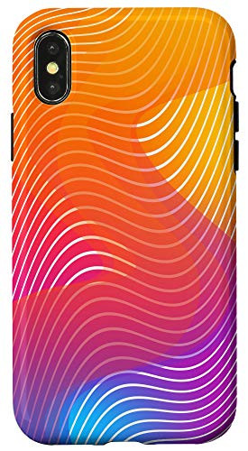 iPhone X/XS Retro Orange Yellow Blue Purpe Abstract Pattern Case