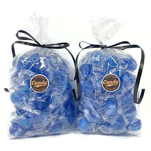 Ice Blue Mint Balls Hard Candy Wrapped, Bulk Gift Bag (Two pounds)