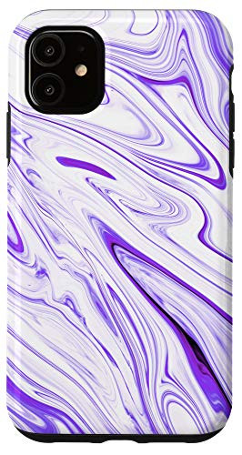 iPhone 11 Purple Lavender Black White Swirl Pattern AEP201 Case