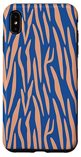 iPhone XS Max Zebra Print Animal Blue  and  Light Beige Coral AEW367 Case