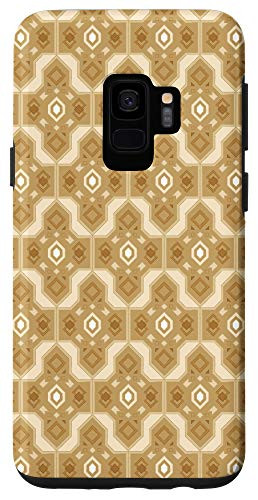 Galaxy S9 Boho Geometric Tan Brown Yellow White Pattern AEP051 Case