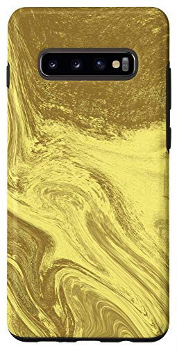 Galaxy S10plus Yellow Brown Green Tan Swirl Pattern AEP195 Case