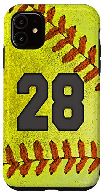 iPhone 11 Softball Fan 28 Jersey No 28 Softball Lover Phone Case Gift Case