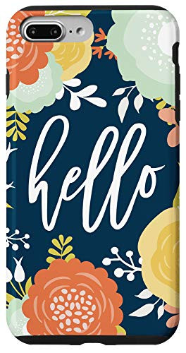 iPhone 7 Plus/8 Plus Hello Coral Yellow  and  Blue Floral Flower Pattern AEN274 Case