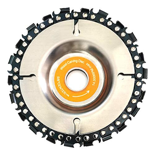 4 inch Chainsaw Grinder Grinding Wheel, Meacase Wood Grinder Disc for 4 or 4.5 inch Angle Grinder with 5/8 inch Arbor for Wood Cutting Carving and Shaping (22 Teeth)
