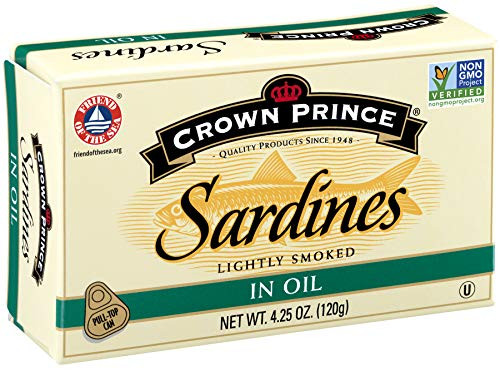 Crown Prince Sardines in Oil, 4.25-Ounce Cans (Pack of 12)