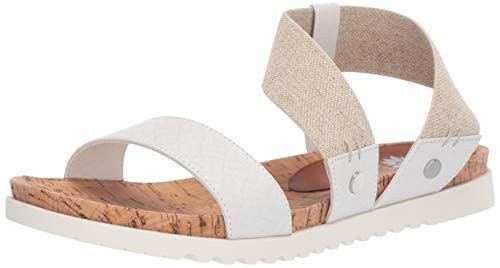 Yellow Box Women's Meera Sandal, White, 6 M US
