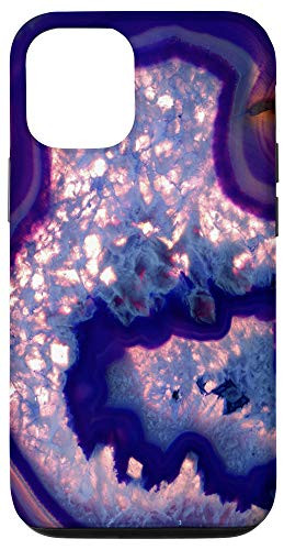 iPhone 12/12 Pro Purple Lilac Violet Geode Agate Crystal Boho Style Trendy Case