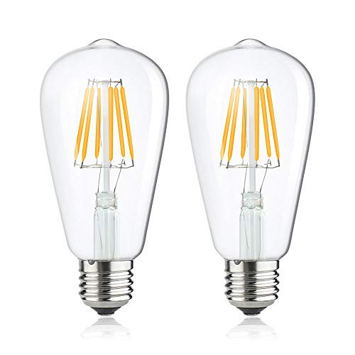 Luxvista 12V Low Voltage LED Light Bulb 6W E26 Vintage LED Filament ST58(ST64) Light Bulb Warm White 2700K LED Edison Bulb 12-36V 60W Incandescent Bulb Replacements for Marine Boat Solar Stage