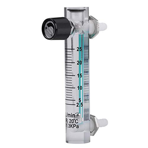 Gas Flow Meter, Tube Type Flow Meter, 2.5-25LPM Flow Meter with Control Valve for Oxygen/Air/Gas, for Measuring Controlling Gas Flow