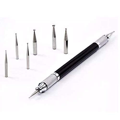 Haudang Leather Craft Tool Embossing Carving Stylus Modeling Point Pattern Stylus Dual Tipped Double End Tracing Dotting Pen