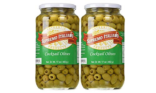 Supremo Italiano Cocktail Olives (2 Pack, Total of 34oz)