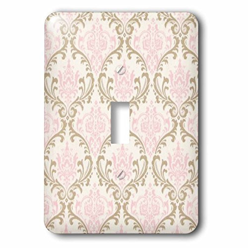 3dRose LLC lsp_60534_1 Pink Beige N White Damask Single Toggle Switch 3dRose LLC lsp_60534_1 Pink Beige N White Damask Single Toggle Switch
