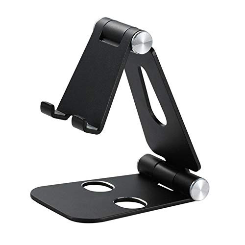 STARKWALL 155Mm Height Stylish Universal Mobile Phone Holder Office Desktop Mobile Phone Tablet Adjustable Aluminum Portable Desktop Stand,Black