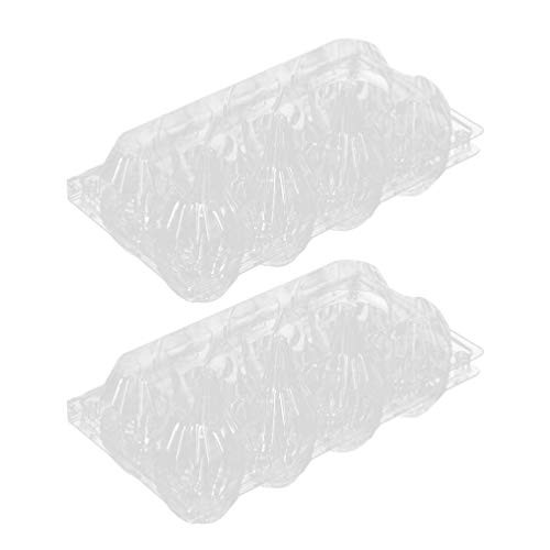 DOITOOL 40PCS Clear Plastic Egg Holder for Refrigerator Deviled Egg Tray, 8 Grids Transparent Plastic Egg Storage Container for Kitchen Fridge