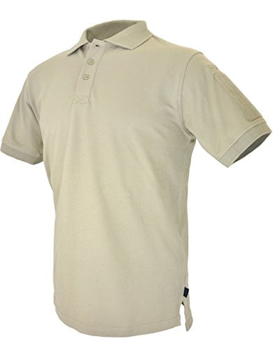HAZARD 4 Undervest Battle Polo(TM) Tactical Velcro-Arm-Patch Plain Front Cotton Shirt (R) - Tan (XX-Large)