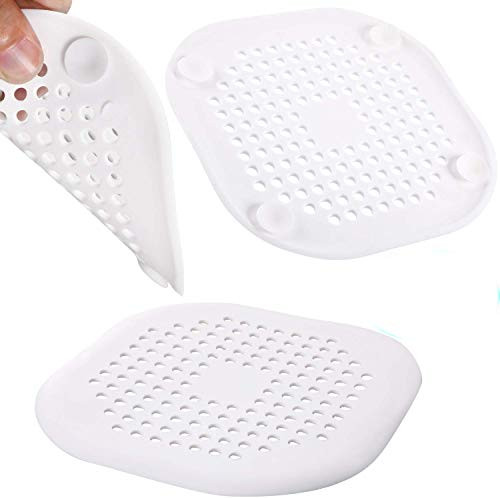 Drain Hair Catcher, Anskp 2 PCS Silicone Drain Hair Trap, Bathroom Kitchen Sink strainer Stopper Cover Protector, shower drain hair catcher, bathtub Coner Hair Catcher for Bathroom and Kitchen
