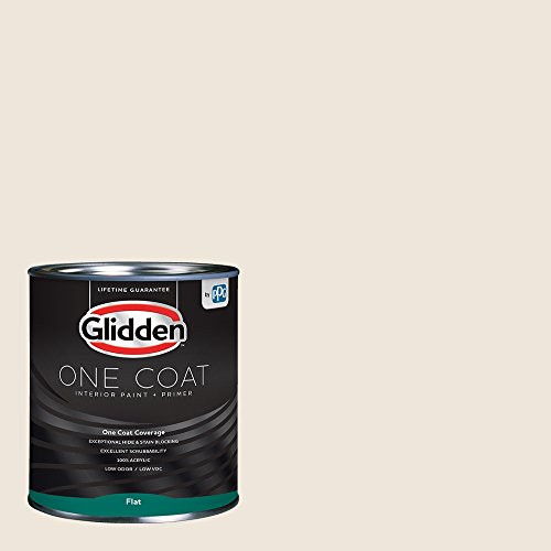 Glidden Interior Paint plus Primer: White/Pearls and Lace, One Coat, Flat, 1 Quart