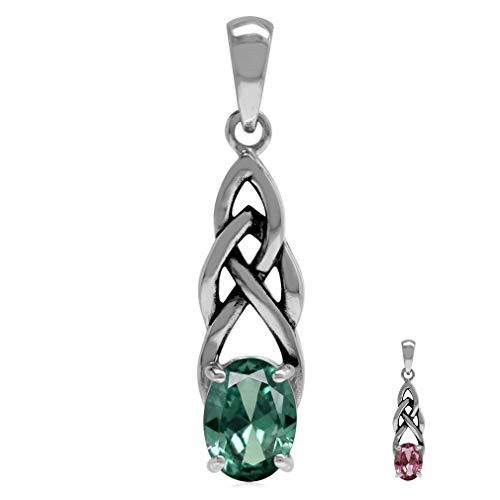 Silvershake Simulated Color Change Alexandrite 925 Sterling Silver Celtic Knot Solitaire Pendant Silvershake Simulated Color Change Alexandrite 925 Sterling Silver Celtic Knot Solitaire Pendant