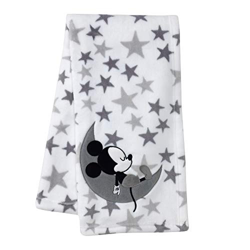 Lambs and Ivy Mickey Mouse Baby Blanket, White Lambs and Ivy Mickey Mouse Baby Blanket, White