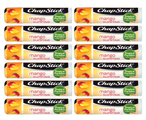 ChapStick Tropical Paradise (Mango Sunrise Flavor, 0.15 Ounce) Lip Balm Tube, Skin Protectant, Lip Care, (1 Tray, 12 Sticks) ChapStick Tropical Paradise (Mango Sunrise Flavor, 0.15 Ounce) Lip Balm Tube, Skin Protectant, Lip Care, (1 Tray, 12 Sticks)