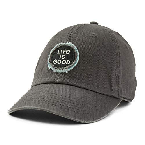 Life is Good Tattered/Sunworn Chill Cap Baseball Hat, Tattered, LIG Coin Slate Gray, One Size