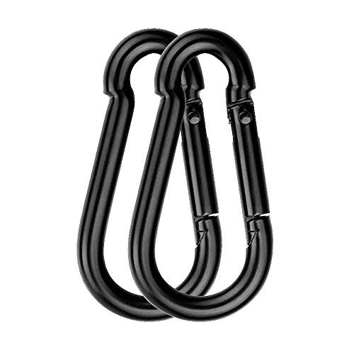 3 inch Heavy Duty Carabiner Clip, Black Spring Snap Hook M8 Quick Link Buckle Clip for Outdoor Camping Hiking Hammock Swing ?2?