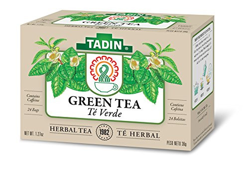 Tadin Herb  and  Tea Co. Green Tea, Contains Caffeine, 24 Tea Bags, Pack of 6