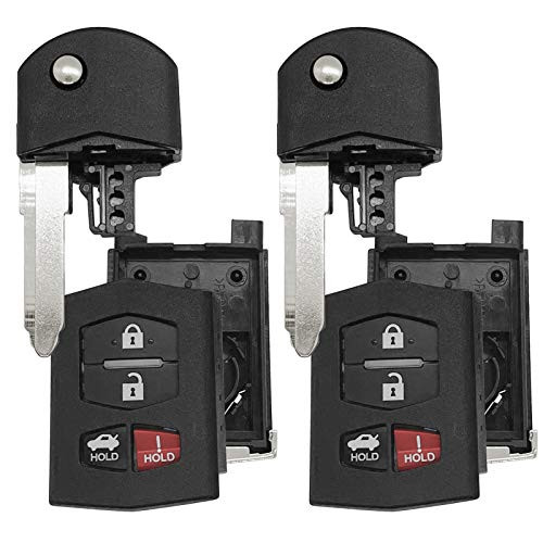 AutoKeyMax Flip Uncut Blade Replacement for Mazda 3 5 6 RX8 CX7 CX9 Remote Key Case Shell Only 4 Button BGBX1T478SKE125-01 (2)