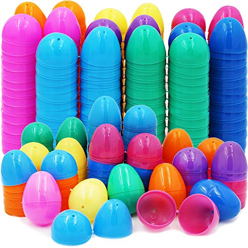 The Dreidel Company Fillable Easter Eggs Bulk Colorful Bright Plastic Easter Eggs, Perfect for Easter Egg Hunt, Suprise Egg, Easter Hunt, Assorted Colors (50-Pack)