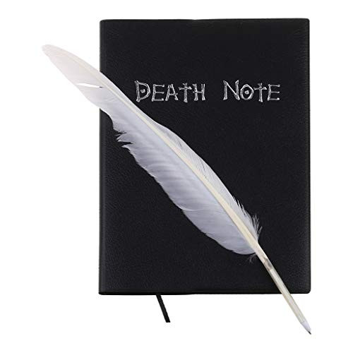 QUQUTWO New Death Note Cosplay Notebook  and  Feather Pen Book Animation Art Writing Journal