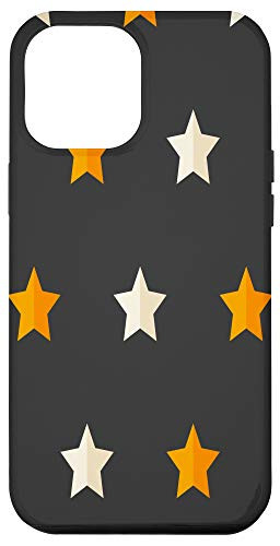 iPhone 12 Pro Max Orange White Repeating Stars Pattern Case