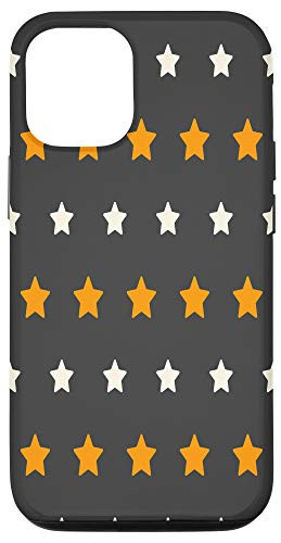 iPhone 12/12 Pro Repeating Orange White Stars Pattern Halloween Themed Case