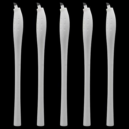 Microblading Pen - Combofix 5pcs 14F Disposable Eyebrow Pen Tattoo Manual Pen Microblading Supplies Permanent Makeup Needles Blades Disposable Microblades Eyebrow and Lips (14F)
