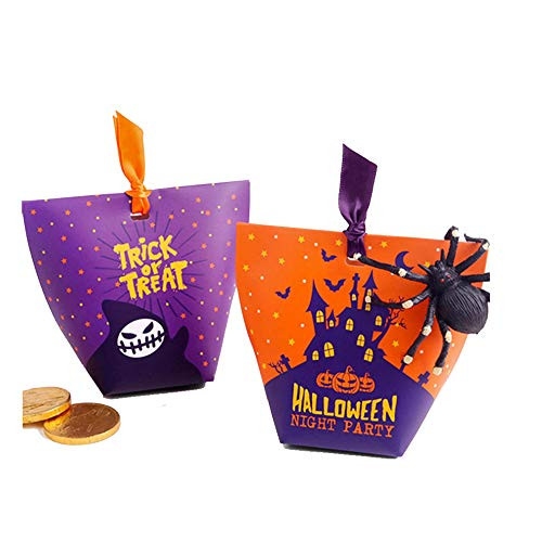 CAKKA Halloween Candy Bags Bulk, 20PCS Halloween Treat Bags, Treat or Trick Box, Halloween Witch and Castle Goody Goodie Bags for Halloween Party Favor CAKKA Halloween Candy Bags Bulk, 20PCS Halloween Treat Bags, Treat or Trick Box, Halloween Witch and Castle Goody Goodie Bags for Halloween Party Favor
