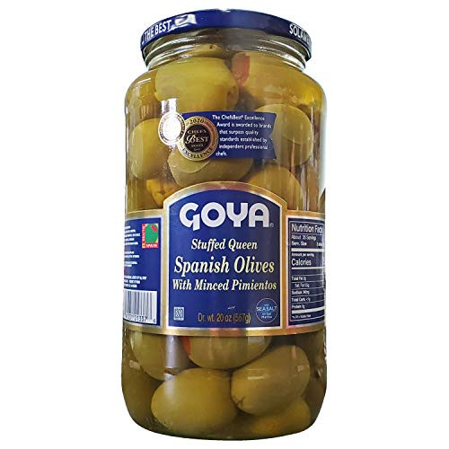 Goya Stuffed Queen Spanish Olives with Minced Pimientos and Sea Salt 20oz