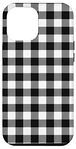 iPhone 12 Pro Max Black and White Buffalo Check Plaid Pattern Case