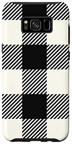 Galaxy S8plus Cream and Black Buffalo Check Plaid Ivory Large Pattern Case