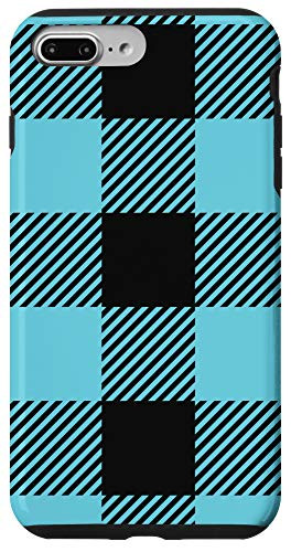 iPhone 7 Plus/8 Plus Teal and Black Buffalo Check Large Plaid Pattern Case
