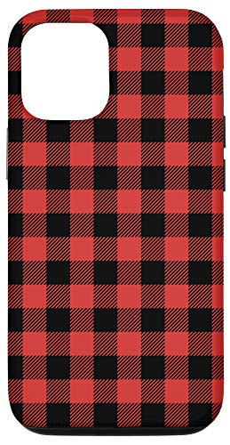 iPhone 12/12 Pro Red and Black Buffalo Check Plaid Pattern Case