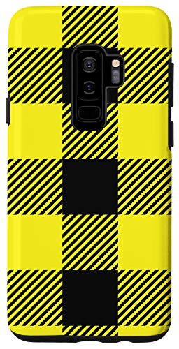 Galaxy S9plus Yellow and Black Buffalo Check Large Plaid Pattern Case