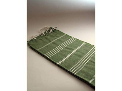 Exclusive District   Turkish Towel   Turkish Bath Towel   100percent Cotton   Beach Towel Peshtemal 38 inchx70 inch, Olive