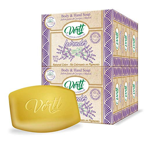 Vertt Natural soap bar - Vegan Hand soap, face wash soap or body wash soap. Gentle and moisturizing for your skin care. Organic soap men and women body wash. No Animal Testing   Pack of 6 soaps bars (Lavender)